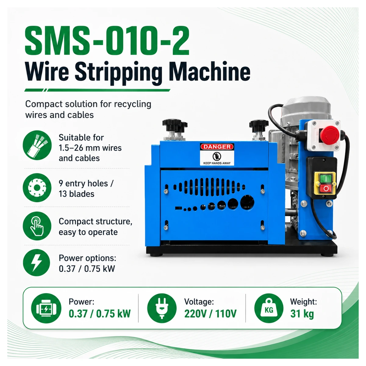 SMS-010-2 wire stripping machine